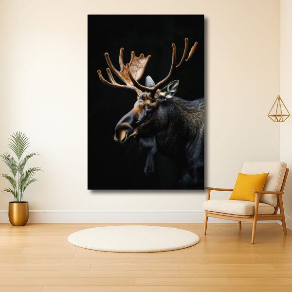 De majestueuze eland op zwart
