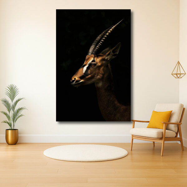 Portret van een antilope in het donker