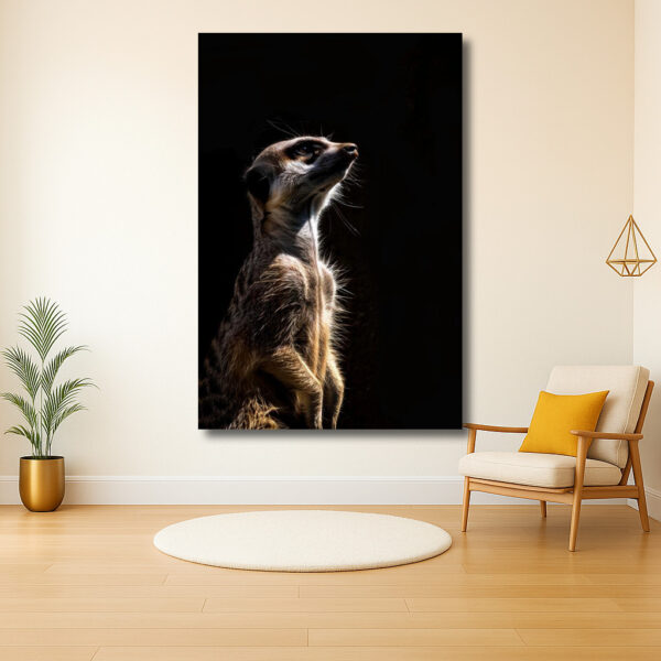 Majestueuze silhouette van een stokstaartje