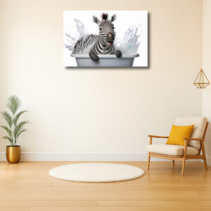 Pret in het bad met een zebra