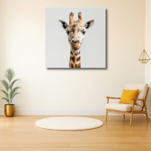 Giraffe kijkt nieuwsgierig