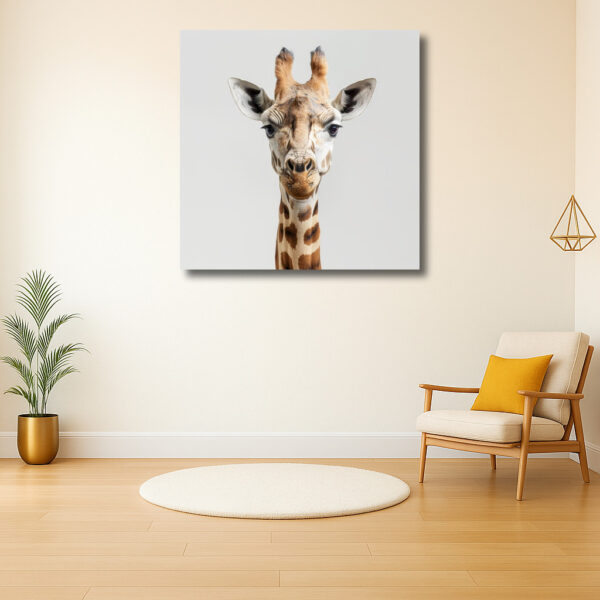 Giraffe kijkt nieuwsgierig