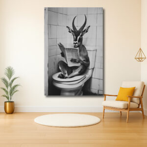 Antilope op Toilet met Krant