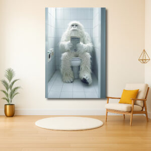 De Yeti op het Toilet Met Krant