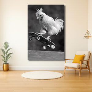 Skateboardende Kip in Beweging