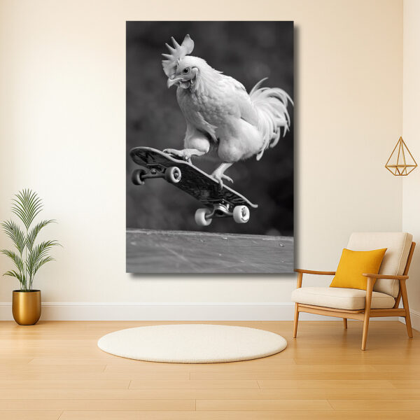 Skateboardende Kip in Beweging