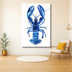 Blauwe kreeft kunst in levendige tinten