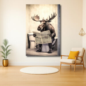 Eland leest krant op het toilet