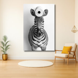 Zebra met ongewoon hoofddeksel