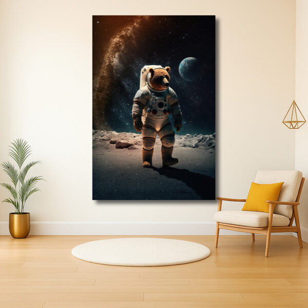 Berenastronaut op het maanoppervlak