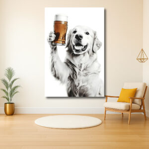 Hond met een biertje