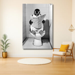 Pinguïnleestijd op het Toilet
