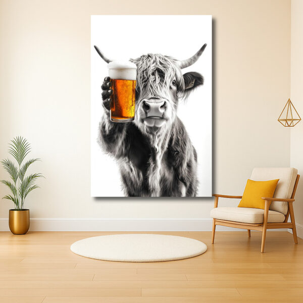 Stier met bierglas