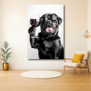 Hond met Zonnebril en Wijn