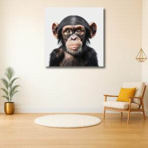 Portret van een schattige jonge chimpansee