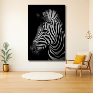 Majestueuze zebra in zwart-wit profiel
