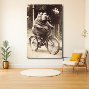 Nijlpaard op de fiets