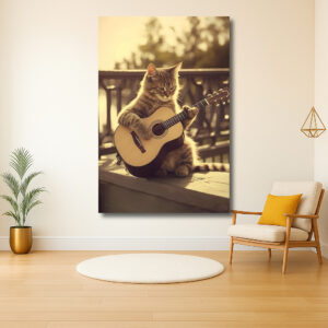 Muzikale Kat met Gitaar