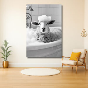 Schaap in schuimbad