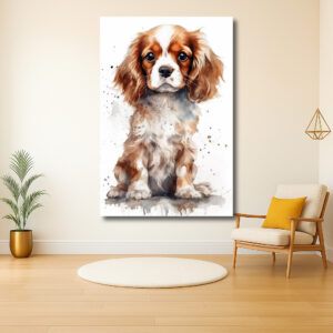 Schattige pup in aquarel
