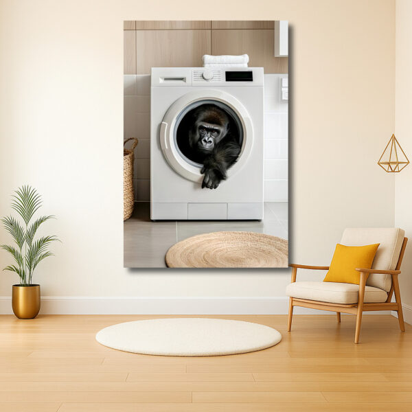 Gorilla in wasmachine