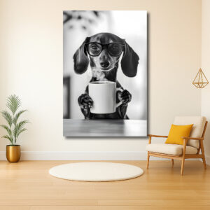 Teckel met Bril en Koffiemok
