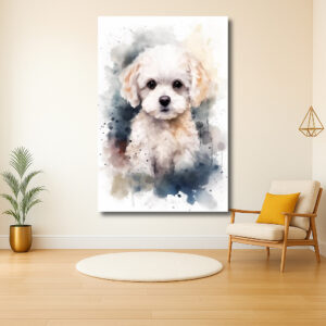 Dromerige aquarel van een schattige hond