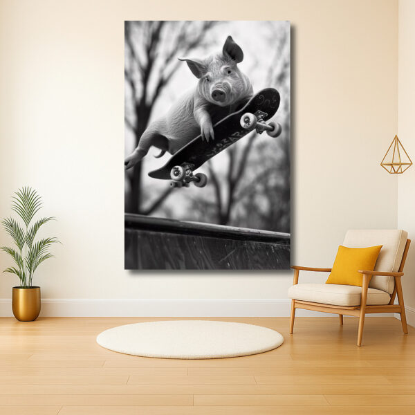 Varken op Skateboard in de Lucht