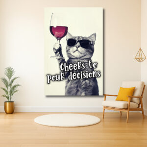 Feestelijke Kat Met Wijnglas