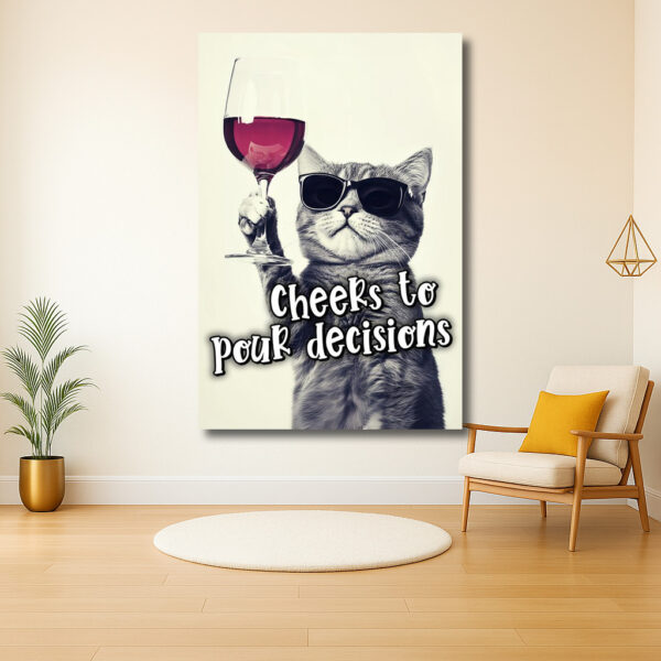 Feestelijke Kat Met Wijnglas