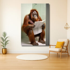 Orang-oetan leest een krant