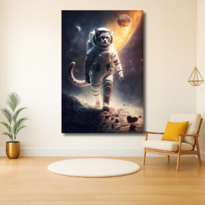 Astronautenkat verkennend de ruimte