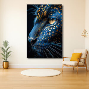 Verlichte Blauw-Zwarte Panter in Detail