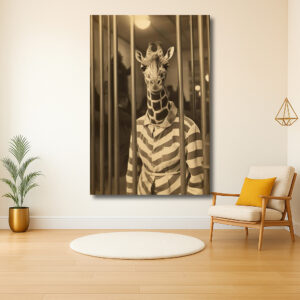 Giraffe in Gevangenisstrepen