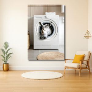 Neushoorn in de wasmachine
