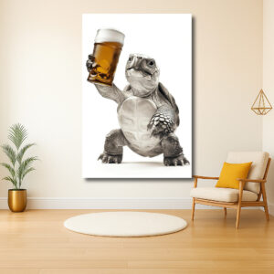 Schildpad proost met een bierglas