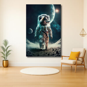 Hond-astronaut op de maan