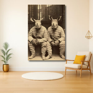 De twee neushoorns in gevangenschap