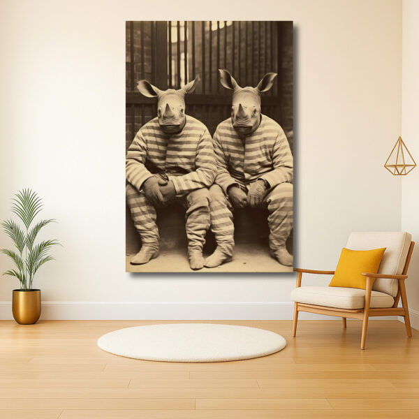 De twee neushoorns in gevangenschap
