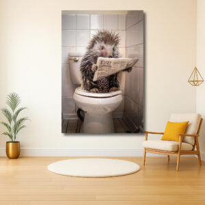 Stekelige lezer op het toilet