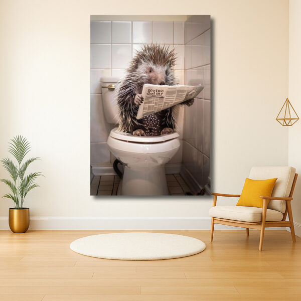 Stekelige lezer op het toilet