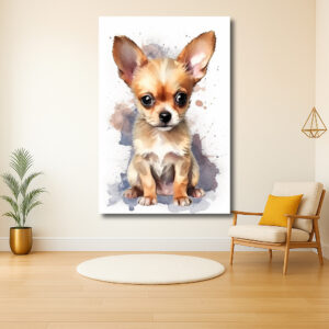 Schattige Chihuahua in aquarel