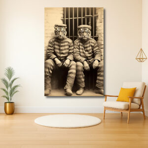 Gevangen Tijgers in Vintage Stijl