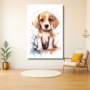 Schattige puppy in aquarel