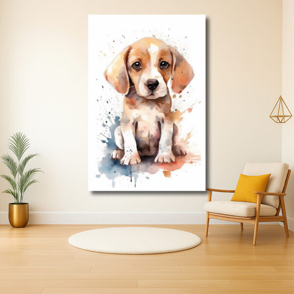 Schattige puppy in aquarel