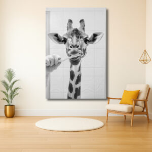 Giraffe in ochtendritueel