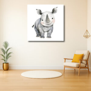 Lachende jonge neushoorn illustratie