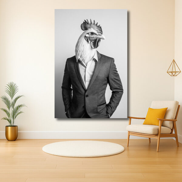 Elegant portret van een haan in pak