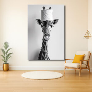 Giraffe met een humoristische hoed