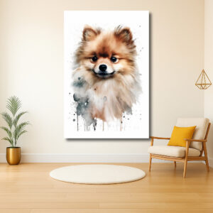 Schattige Pomeranian aquarel
